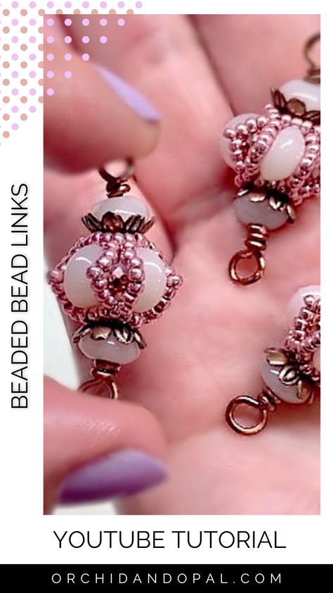 Bead Cap Earrings, Christmas Seed Bead Patterns, Beaded Beads Tutorial Free, Jewelry Wire Wrapping Diy, Wire Wrapped Earrings Tutorial, Beadwork Patterns Free Seed Bead Tutorials, Beaded Earrings Patterns Tutorial, Beebeecraft Tutorials, Easy Beading Tutorials