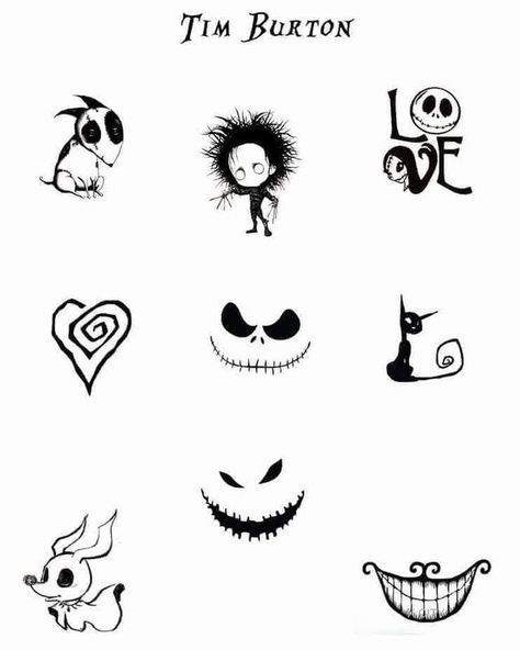 Crystal Flash Art, Half Dollar Size Tattoos Ideas, Cute Emo Tattoo Ideas, Small Scary Tattoos Dark Art, Halloween Sticker Tattoo, Tim Burton Doodles Easy, Small Nightmare Before Christmas Tattoos, Halloween Tattoo Ideas Small Simple, Matching Tattoos Female