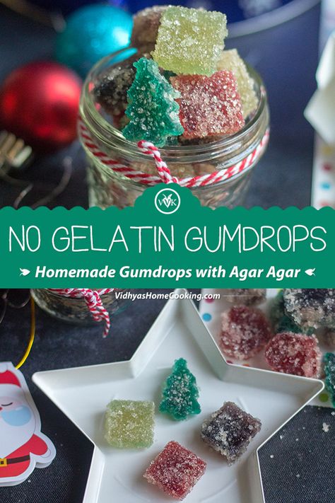 Homemade Gumdrops, Gumdrop Recipe, Amazing Vegetarian Recipes, Christmas Candy Easy, Holiday Recipes Thanksgiving, Edible Christmas Gifts, Sugar Free Gum, Flavored Sugar, Agar Agar