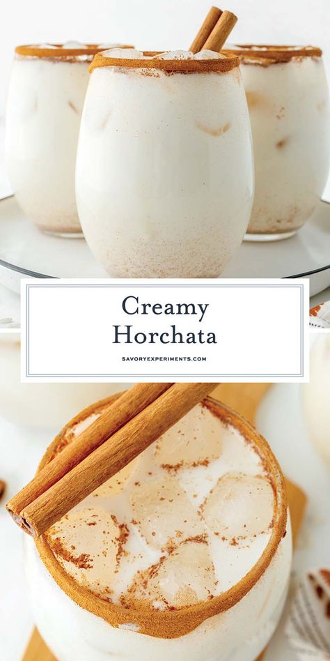 Instant Pot Horchata, Best Horchata Recipe, Horchata Recipe With Condensed Milk, Coffee Bar Drinks, Homemade Horchata Authentic, Horchata Alcoholic Drink, Horchata Creamer, Best Horchata Recipe Mexican, Horchata Martini