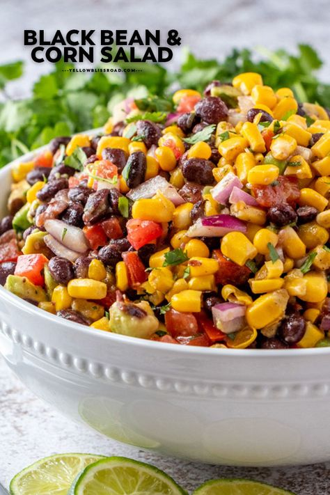 Sides For Steak, Black Bean And Corn Salad, Black Bean Corn Salad, Bean And Corn Salad, Cookout Sides, Black Bean And Corn, Favorite Chili Recipe, Veggie Recipe, Cookout Side Dishes