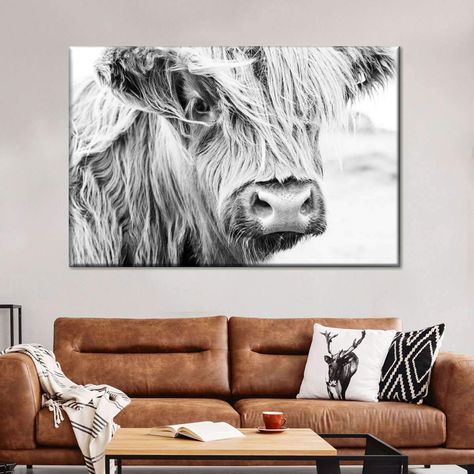 Highland Cow Aesthetic Multi Panel Canvas Wall Art | ElephantStock Highlander Cow Decor, Cow Pictures Decor Living Room, Cow Pictures Decor Living Room Farmhouse, Highland Cow House Decor, Highland Cow Pictures Decor Living Room, Highland Cow Aesthetic, Cow Canvas Decor, Highland Cow Art Living Room, Big Cow Picture Decor