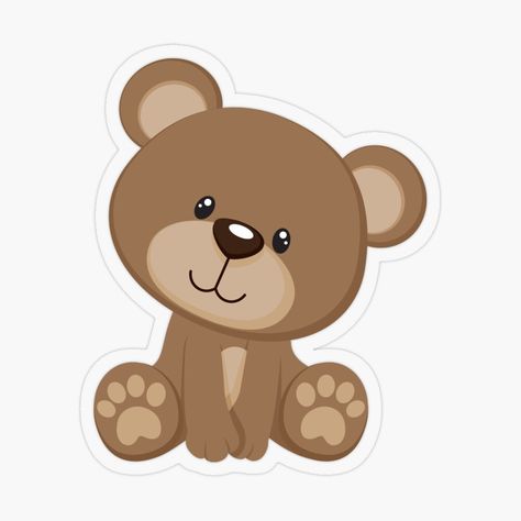 Cute Bear Design, Teddy Bear Cake Topper Printable, Bear Stickers Printable, Brown Bear Printables, Brown Bear Cartoon, Teddy Bear Printable, Teddy Drawing, Bear Face Drawing, Brown Stickers