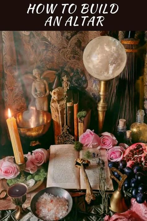 Here's your guide on how to build an altar at home to focus your spiritual practice or for witchcraft. Discover the tools you need, ideal placement, and how it can help. Witchy Altars, Room Altar, Create An Altar, Bedroom Altar Ideas, Home Altar Ideas Spiritual, Creating An Altar, Making An Altar, Alter Space Ideas, How To Set Up An Altar