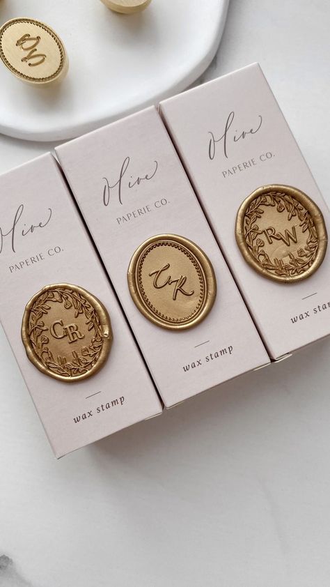 Sealing wax stamps in packaging with various design monogram script Family Crest Symbols, Monogram Wax Seal, Custom Wax Stamp, Wax Stamps, Wax Seal Stamp Custom, Perfume Packaging, Soap Labels, Branding Design Packaging, Stationery Inspiration