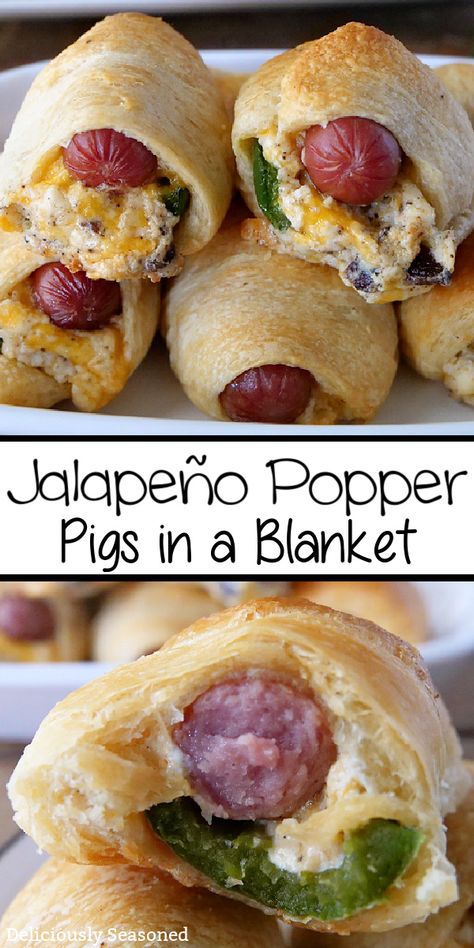 Popper Pigs In A Blanket, Football Food Ideas, Dessert Oreo, Football Snacks, Jalapeno Popper, Delicious Appetizer Recipes, Pigs In A Blanket, Football Food, Finger Food Appetizers