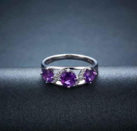 Excited to share the latest addition to my #etsy shop: African Amethyst Ring* 3 Stone Ring* Three Birthstone Ring* Purple Amethyst Jewelry https://etsy.me/3xIdczO #purple #geometric #amethyst #silver #women #stone #victorian #prong #straight Ring 3 Stone, Propose Ring, 3 Stone Ring, Gemstone Ring Silver, Ring Purple, Purple Amethyst Ring, Cz Rings Engagement, 3 Stone Rings, Cz Jewelry