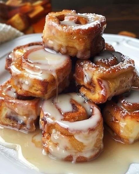 Ina Garten Easy Recipes | Cinnamon Roll French Toast Bites | Facebook French Toast Bites Recipe, Cinnamon Rolls With Icing, French Toast Bites, Cinnamon Roll French, Cinnamon Roll French Toast, Classic French Toast, Sweet Morning, Sweet Breakfast Treats, Cinnamon French Toast