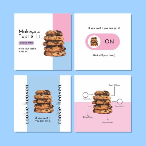 Cookies Social Media Post Cookies Template Design, Cookie Social Media Post, Cookies Instagram Post, Cookie Instagram Feed, Cookies Instagram Feed, Cat Art Background, Cookies Advertising, Media Branding Design, Rose Highlights