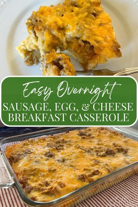 Breakfast Casserole With Turkey Sausage, Overnight Casserole, Egg Breakfast Casserole, Breakfast Casserole With Bread, Breakfast Christmas, Christmas Breakfast Casserole, Easy Breakfast Casserole Recipes, Tater Tot Breakfast Casserole, Make Ahead Breakfast Casserole