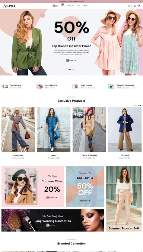 Professional Shopify Theme - Aaraa Fashion Web Design, Fashion Website Design, Online Store Design, Best Shopify Themes, Ecommerce Web Design, Shopify Website Design, Online Shop Design, Shopify Design, Ecommerce Website Design