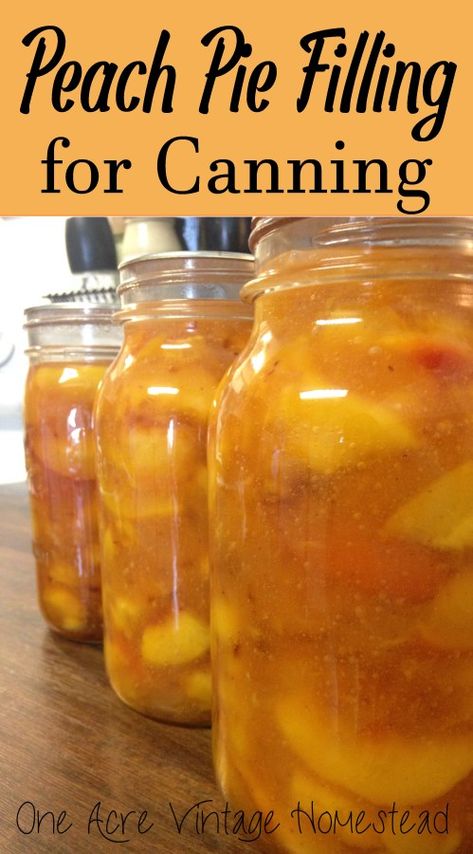 Canning Peach Pie Filling, Peach Pie Filling Recipes, Canning Peaches, Peach Pie Filling, Canning Fruit, Home Canning Recipes, Canning Vegetables, Canning Jam, Pie Filling Recipes