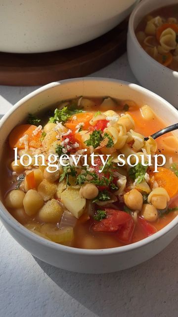 Plant You Minestrone Soup, Plant You Minestrone, Blue Zones Minestrone Soup, Longevity Soup Recipe, Blue Zone Minestrone Soup Recipe, Blue Zone Soup Recipes, Blue Zone Minestrone Soup, Blue Zone Soup, Blue Zone Foods