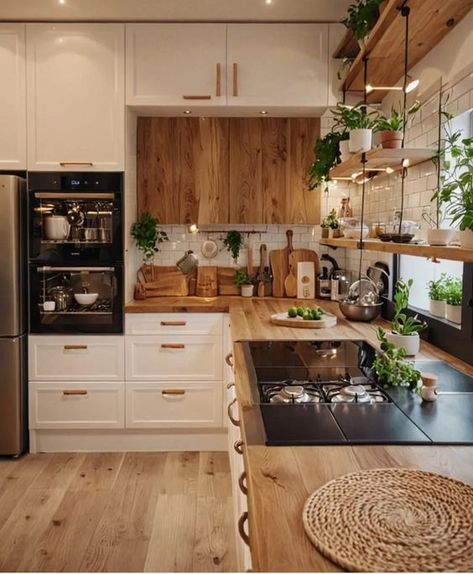 House Loft, Sweet Ideas, Kitchen Board, Cozy Kitchen, Apartment Decor Inspiration, Kitchen Inspiration Design, Apartment Kitchen, Decor Minimalist, White Cabinets