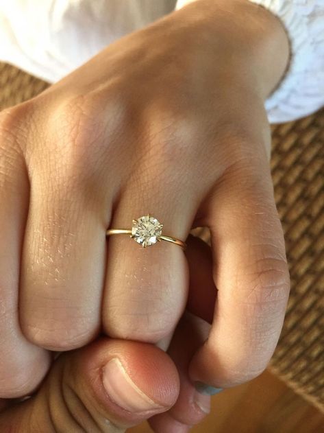 Simple Engagemnet Ring, Engagement Rings Tiny Diamond, Simple Engagement Rings Solitaire, Oval Solitaire Engagement Ring With Band Gold, Wedding Rings Gold Band Simple, Engagement Rings Under $2500, Gold Band And Diamond Ring, Modest Engagement Ring, Simple Wedding Ring Gold Band