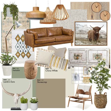 Modern Rustic Boho Living Room Modern Rustic Room Ideas, Modern Rustic Mood Board, Rustic Lounge Room, Rustic Interior Design Living Room, Rustic Mood Board, Rustic Style Interior Design, Style Sourcebook, Rustic Chic Living Room, Rustic Style Furniture