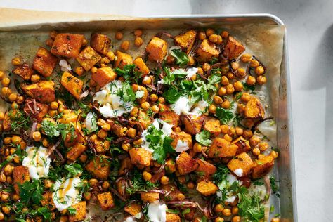 Roasted Honey Nut Squash and Chickpeas With Hot Honey Recipe Roasted Honey Nut Squash, Honey Nut Squash, Hot Honey Recipe, Honeynut Squash, Hot Honey, Chickpea Recipes, Honey Nut, Nyt Cooking, Honey Recipes