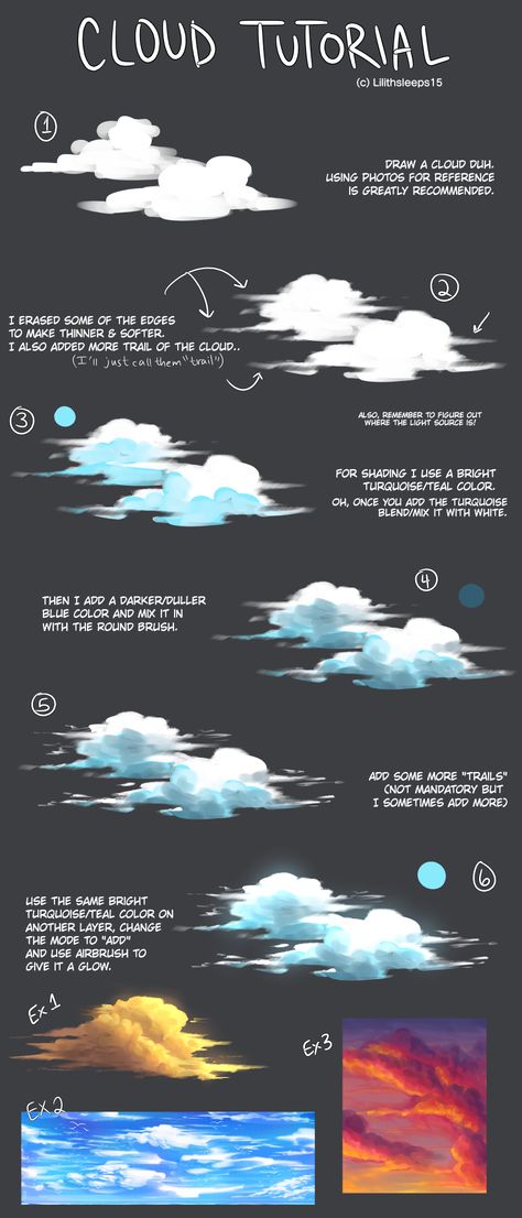 Pathfinder Illustrator, Cloud Tutorial, 심플한 그림, Digital Painting Portrait, Digital Painting Techniques, Seni Dan Kraf, Digital Art Beginner, Art Resources, Cloud Drawing