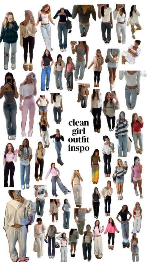 Clean girl outfits Clothes Every Girl Should Have, Clean Girl Style Outfits, Clean Girl Look Outfit, Clean Girl School Outfits, That Girl Outfits, Clean Girl Fall Outfits, Clean Girl Outfits For School, Clean Girl Fits, Clean Girl Outfits