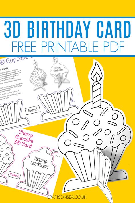 Birthday Card Craft Template (FREE Printable) Birthday Card For Kindergarten, Birthday Card Kindergarten, Happy Birthday Printable Card, Birthday Certificate Printable Free, Diy Kids Birthday Cards, Pop Up Birthday Cards Diy Easy, Birthday Card Printable Free, Birthday Card From Kids, Printable Birthday Cards Free