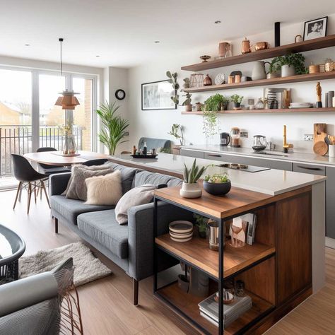 Open Layout Kitchen Living Room, Small Open Plan Kitchen Living Room, Kitchen Living Room Combo, Open Concept Kitchen Living Room Layout, Small Open Plan Kitchens, Large Living Room Layout, Open Plan Kitchen Living, Open Space Living Room, Innovative Design Ideas