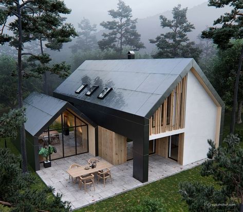 A House In The Woods, Casa Country, Casa Container, Modern Barn, Small Houses, Modern Houses, House Goals, Big Houses, Design Case