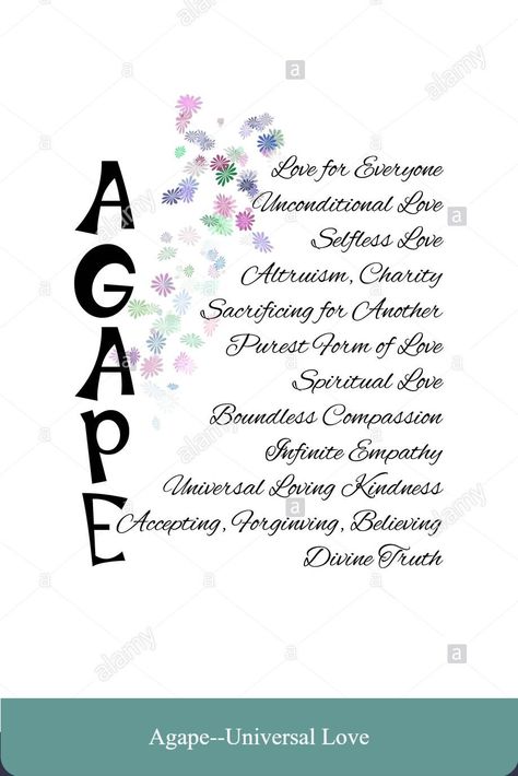 Agape Greek, Words For Love, Typographic Illustration, Agape Love, Selfless Love, Universal Love, Spiritual Love, Bible Notes, Jesus Is Life