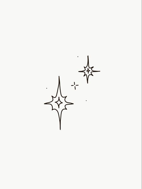 Bujo Stars Theme, Three Stars Tattoo, Partner Tattoo, Partner Tattoos, Handpoke Tattoo, Flash Tattoos, Mini Drawings, Little Tattoos, Simplistic Tattoos