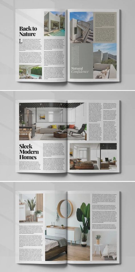 Interior Magazine Template INDD - 26 unique pages Interior Page Design, Magazine Infographic Design, Home Magazine Layout, Interior Magazine Layout Design, Interior Design Magazine Layout Ideas, Architecture Magazine Design, Ad Magazine Architectural Digest, Magazine Spread Ideas, Interview Layout Design