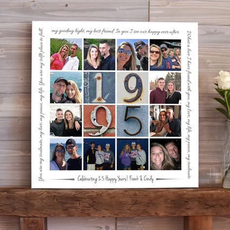 25th Wedding Anniversary Gift for Parents Silver Wedding Gift 25th Anniversary Party Decor Anniversary Gift for Mom & Dad Photo Collage 25th Wedding Anniversary Gift, Silver Wedding Gifts, Anniversary Gift For Parents, 25 Wedding Anniversary Gifts, 25th Anniversary Party, 25th Anniversary Gift, Photo Collage Canvas, Dad Photo, 25th Anniversary Gifts