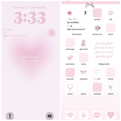 Homescreen Layout Girly, Pink Aesthetic Layout Iphone, Pink Iphone Theme Layout, Pink Iphone Wallpaper Layout, Pink Widget Icons Medium, Pink Themed Phone Layout, Home Screen Ideas Coquette, Light Pink Phone Theme, Coquette Iphone Theme