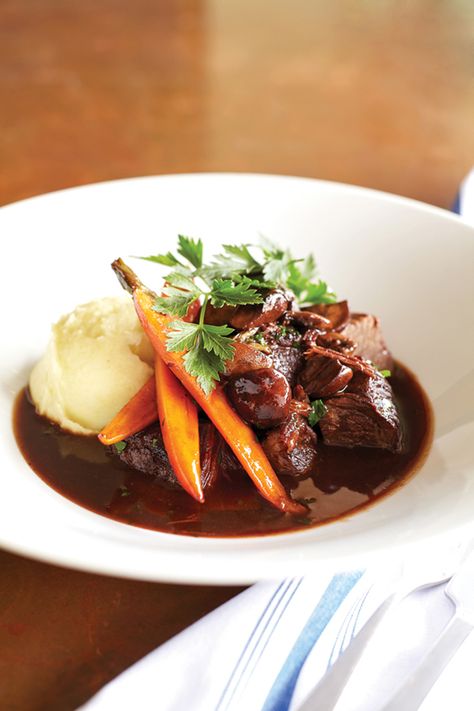 short rib bourguignon Essen, Gastronomic Food, Denver Food, Denver Restaurants, Gourmet Food Plating, Creamy Polenta, Bistro Food, Gourmet Dinner, Fine Dining Recipes