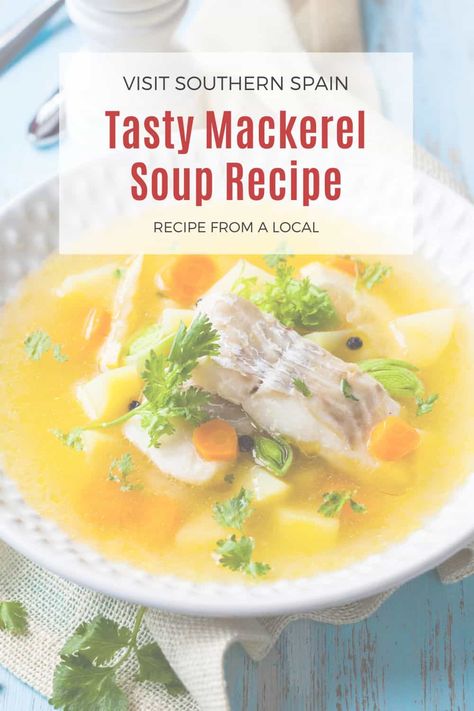 Enjoy the flavours of a Comforting Mackerel Soup Recipe from Spain. This Spanish mackerel soup recipe is rich in both taste and comforting texture, perfect for a chill evening or lunchtime. This flavourful Spanish fish soup comes together quickly and is sure to become one of your favourite dishes. Try the mackerel soup now and discover why many people enjoy this classic fish soup! #MackerelSoupRecipe #SpanishFishSoup #mackerelsoup #mackerelrecipes Keto Mackerel Recipe, Spanish Mackerel Recipe, Japanese Mackerel Recipe, Mackerel Fish Recipes, Mackerel Recipe, Canned Mackerel Recipes, Mackerel Fish, Gluten Free Fish, Spanish Mackerel