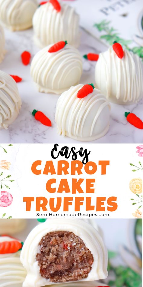 Carrot Cake Truffles, Easter Sweet Treats, Easter Deserts, Easy Easter Recipes, Easter Party Food, Easy Easter Treats, Easy Easter Desserts, Spring Baking, Easy Carrot Cake