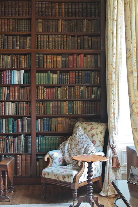 Vintage-Inspired Home Libraries To Envy #vintage #homedecor #interiordesign #homelibrary | See more inspiring articles here: www.vintageindustrialstyle.com Vintage Bookshelves, Library Corner, Lots Of Books, Dream Library, Beautiful Library, Library Room, Vintage Library, Home Libraries, Library Design