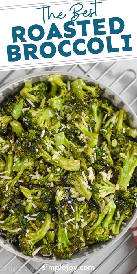 Parmesan Roasted Broccoli is an easy side dish recipe that accompanies so many main dishes and is something the whole family will love! How To Make Roasted Broccoli, Best Baked Broccoli Recipe, Best Roasted Broccoli Recipe, Roasted Broccoli Recipes Air Fryer, Broccoli For A Crowd, Broccoli Dish For Thanksgiving, Oven Roasted Broccolini Recipe, Toasted Broccoli Oven, Broccoli Asparagus Recipes