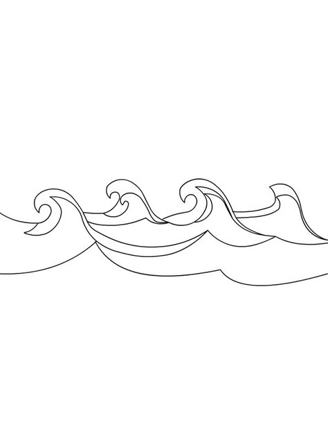 Wave Coloring Page, Waves Coloring Pages, Ocean Wave Drawing, Wave Outline, Zine Ideas, Shopkins Colouring Pages, Ocean Coloring Pages, Wood Burning Patterns Stencil, Wave Drawing