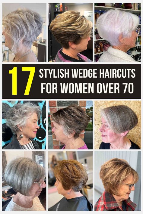 Short wedge haircut for women over 70 with layered volume and textured sides Reverse Wedge Haircut, Wedge Hairstyles Over 50, Dorothy Hamill Haircut Wedges Over 50, Long Wedge Haircut, Wedge Haircut For Women Over 50, Hairstyles For 70 Year Old Women, Quick Long Hairstyles, Hairstyles With One Hair Tie, Zodiac Sign Hairstyles