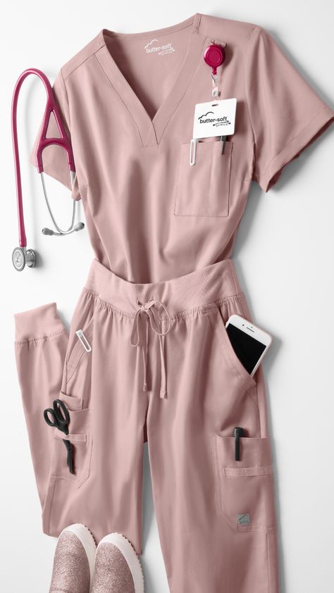 Aesthetic Scrubs, Pink Hospital, Nurse Outfit Scrubs, Medical Scrubs Fashion, Nurse Outfit, Scrub Suit, Stylish Scrubs, Medical Scrubs Outfit, Doctor Outfit