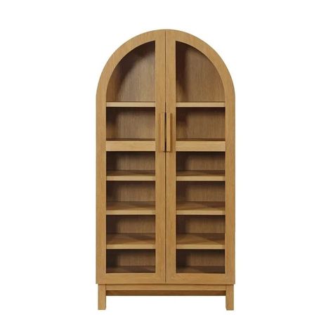 Better Homes & Gardens Juliet … curated on LTK Arc Cabinet, British Cottage Interior, Living Room Decor Styles, Arch Cabinet, British Cottage, Wood Arch, Cabinet Light, Cottage Interior, Tempered Glass Door