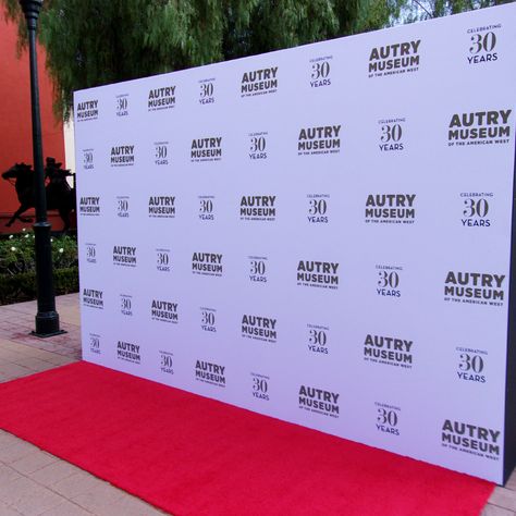 We printed and installed this 8’ x 12’ custom, seamless, fabric media wall for The Autry Museum of the American West’s 30th Anniversary and Gala fundraiser on October 13, 2018. #stepandrepeatla #MediaWall #PressWall #Gala #AutryMuseum Backdrops For Events, Grande Opening Ideas, Photo Event Ideas, Event Photo Wall Ideas, Event Wall Design, Grand Opening Party Ideas, Photowall Event, Backdrop Event Design, Gala Backdrop