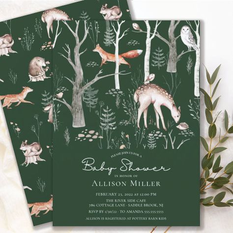 Forest Animal Baby Shower, Woodland Forest Animals, Forest Baby Showers, Rustic Baby Shower Invitations, Animals Forest, Animals Baby Shower, Forest Baby, Woodland Baby Shower Invitations, Animal Book