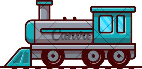 Train Cartoon Vector Illustration - Icons by Canva Train Cartoon, Cartoon Vector, One Design, Vector Illustration, Train, Canvas