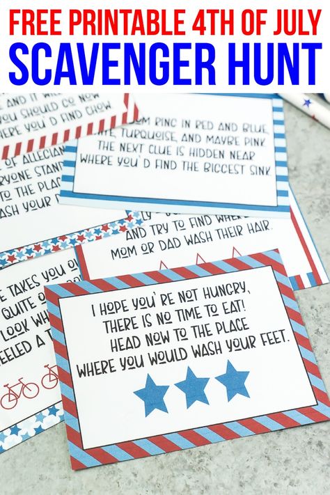 4th Of July Scavenger Hunt, Best Party Games, Party Games For Adults, 4th Of July Games, Mermaid Party Favors, Games For Adults, Scavenger Hunt For Kids, Adult Party Games, Patriotic Crafts