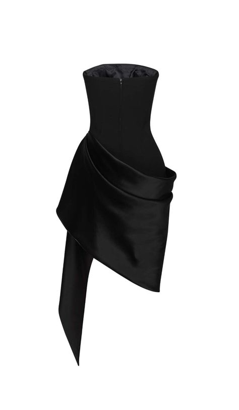 BANDEAU IRREGULAR MINI DRESS IN BLACK - L Dress Unique, Evening Dresses Cocktail, Flirty Dresses, Bandeau Dress, Dresses Pink, Irregular Hem, Plus Size Shopping, Unique Features, Unique Dresses