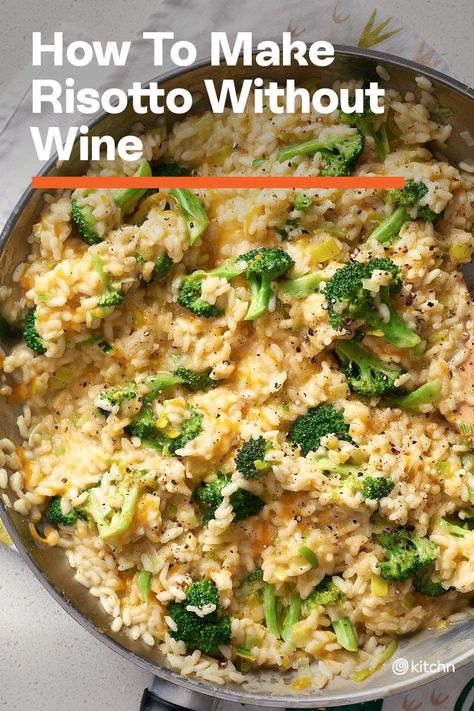 No Wine Risotto, Risotto Recipes No Wine, Easy Risotto Recipes Without Wine, Risotto Recipes Without Wine, Risotto No Wine, Risotto Without Wine, Easy Risotto Recipes, Risotto Recipes Cheese, Easy Rice Side Dishes