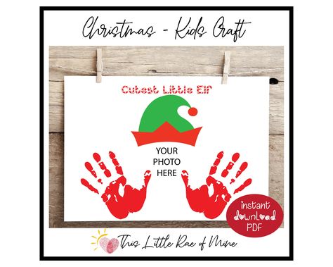 Baby Christmas Crafts, Elf Crafts, Handprint Christmas, Baby Art Projects, Christmas Crafts For Toddlers, Preschool Christmas Crafts, Christmas Arts And Crafts, Kid Craft, Handprint Crafts