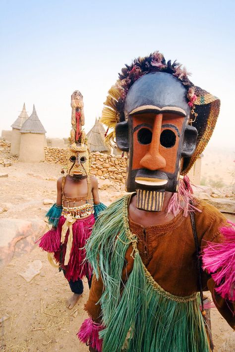 Africa, West Africa, Mali, Dogon Country, Bandiagara Escarpment, Masked Ceremonial Dogon Dancers Near Sangha Download this high-resolution stock photo by Gavin Hellier from Stocksy United. Mask Dance, Afrique Art, Afrikaanse Kunst, Art Premier, Art Disney, Masks Art, African Masks, African Safari, African Culture