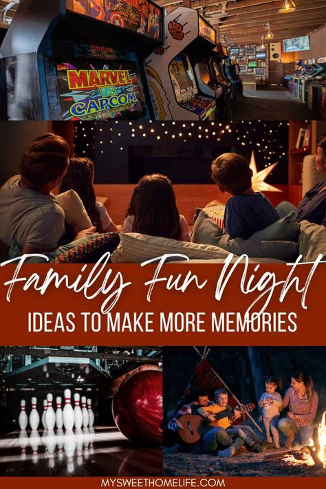 Wanting to make memories and build connection as a family? Try these family fun night ideas you can do at home or out and about- there's one idea for each week of the year! Family Art Night Ideas, Family Date Night Ideas At Home, Family Night Ideas With Teenagers, Fall Family Night Ideas, Family Game Night Ideas For Kids, Family Night Ideas At Home, Family Fun Night Ideas At Home, Family Fun Night Ideas, Family Night Ideas