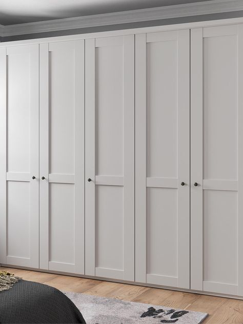 John Lewis & Partners Marlow 250cm Hinged Wardrobe at John Lewis & Partners Fitted Wardrobes Bedroom, Hinged Wardrobe, Bedroom Built In Wardrobe, Fresh Bedroom, Ikea Wardrobe, Storage Solutions Bedroom, 4 Door Wardrobe, Downstairs Loo, White Wardrobe